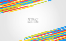 Abstract Color Lines Background. Colorful Shapes On Gray Backdrop. Design For Website, Presentation, Banner, Poster. Vector Illustration