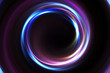 © flashmovie - Abstract 3d illustration neon background. luminous swirling. Glowing spiral cover. Black elegant. Halo around. Power isolated. Sparks particle.Space tunnel. LED color ellipse. Glint glitter.