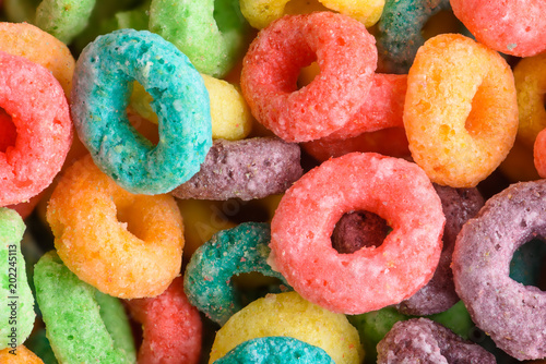 Fotografía Cereal background. Colorful breakfast food