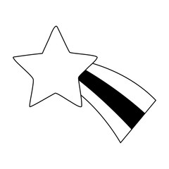 Sticker - cute shooting star icon over white background, vector illustratration