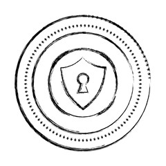 Wall Mural - shield guard with padlock hole vector illustration design