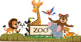 Fototapeta Pokój dzieciecy -  illustration of funny zoo animal cartoon 