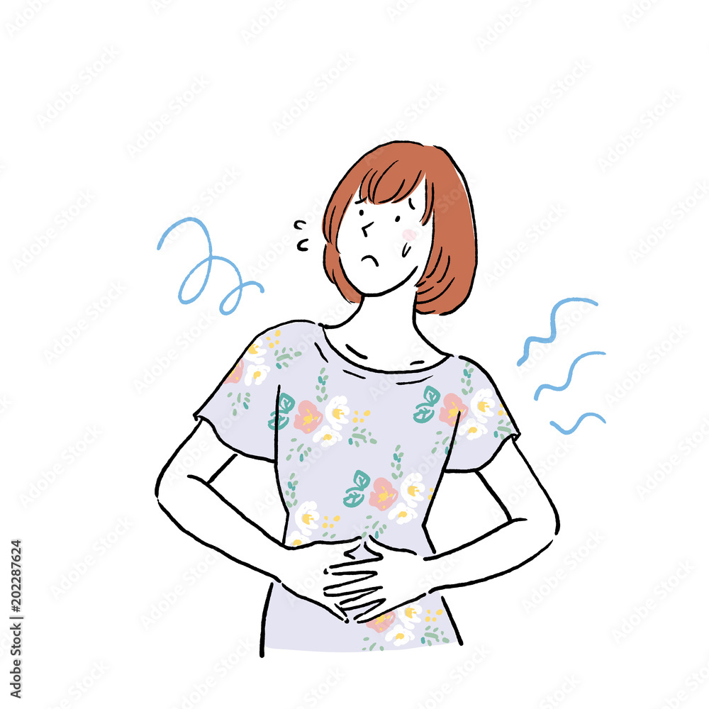 おなかがすく女性 イラスト Wall Mural Wallpaper Murals マツ おなかがすく女性 イラスト Wall Mural Wallpaper Murals マツ