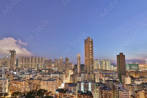 Photo Downtown of Hong Kong, high density, poor area.