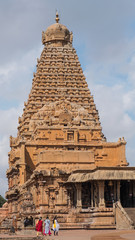 Wall Mural - The Brihadeshwara temple at Tanjore. Built out of granite it remains one of the tallest in India. It was completed in 1010 by the Chola king Rajaraja