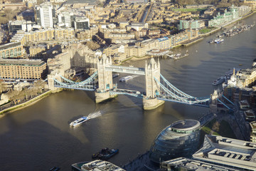 Canvas Print - aerial view of Tower Bridge in London city