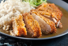 Japanese Katsu Curry. Deep Fried Breast Chicken Cutlet