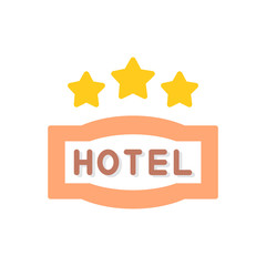 Sticker - 3 star sign hotel flat icon vector