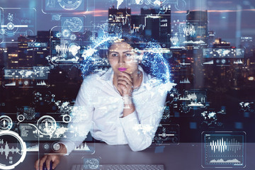 Poster - Graphical user interface(GUI) concept. Head up display(HUD).