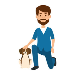 Wall Mural - veterinary doctor with dog avatar character vector illustration design