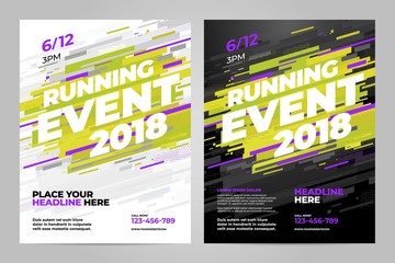 Vector layout design template for running event or other sport event.