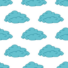 Seamless pattern with clouds. Sky background. Vector illustration.