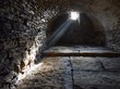 Scary underground, old castle cellar