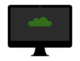 Canvas Print - Pixel Icon PC - Wolke