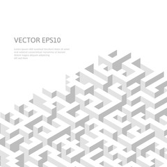 Poster - Isometric structure. Optical illusion of volume.
