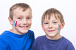 © AlcelVision - enfant et couleur bleu blanc rouge sur visage