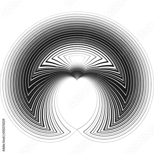 Abstract Halftone Lines Creative Geometric Circle Pattern Vector
