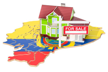 Poster - Property for sale and rent in Ecuador concept. Real Estate Sign, 3D rendering