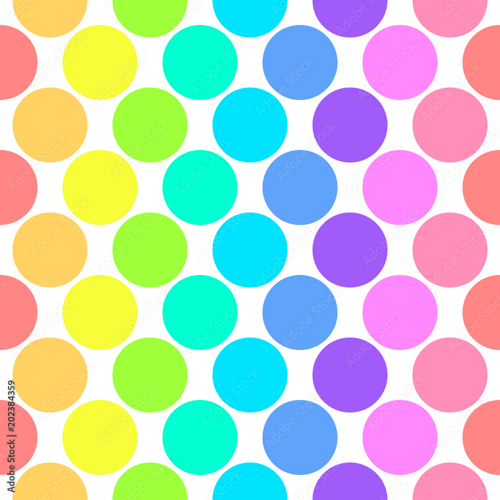 Rainbow, polka dot background. pattern. Vector illustration. Stock ...