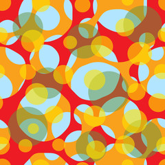 Poster - Abstract geometric seamless pattern with circles. Green, yellow, red, orange, blue