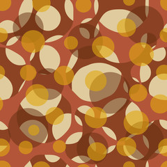 Aufkleber - Abstract geometric seamless pattern with circles. Brown, beige, chocolate, orange color