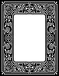 Black Floral Frame.White Space in the Centre