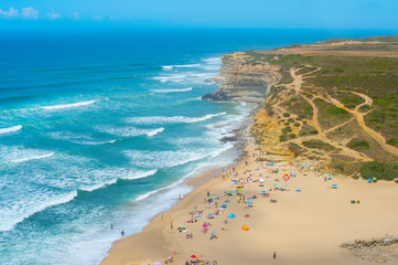 Sticker - People ocean beach coastline Portugal