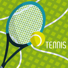 Poster - Tennis racket and ball