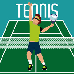 Poster - Tennis player on field