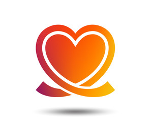 Poster - Heart ribbon sign icon. Love symbol. Blurred gradient design element. Vivid graphic flat icon. Vector
