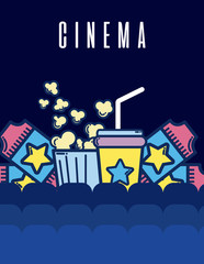 Canvas Print - Cinema cute cartoons design