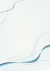 Poster - Abstract background with blue turquoise wavy lines and place for text. Graphic vector pattern