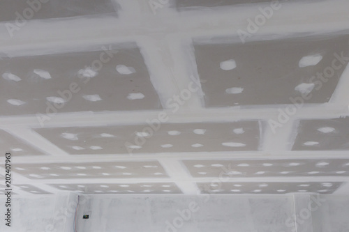 Ceiling Gypsum Board Installation At Construction Site Buy
