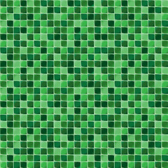 Wall Mural - mosaic tiles for bathroom and spa. seamless background. repeating texture. green shiny tile illustra