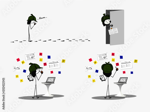 Valokuva Female Sherlock Holmes Brainstorming Package