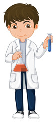 Wall Mural - A Chemist Holding Beaker and Test Tube