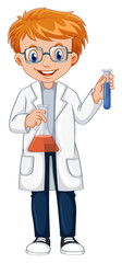 Canvas Print - A Scientist Holding Beaker and Test Tube