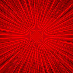 Aufkleber - Abstract comic red background for style pop art design. Retro burst template backdrop. Light rays effect. Vintage comic book style, halftone modern print texture, vector.
