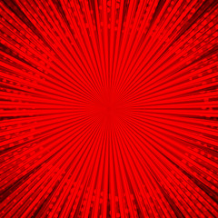 Aufkleber - Abstract comic red background for style pop art design. Retro burst template backdrop. Light rays effect. Vintage comic book style, halftone modern print texture, vector.