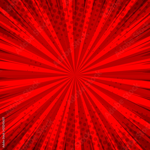Abstract Comic Red Background For Style Pop Art Design Retro