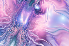 Abstract Blue, Beige And Pink Swirly Texture. Fantasy Fractal Background. Digital Art. 3D Rendering.