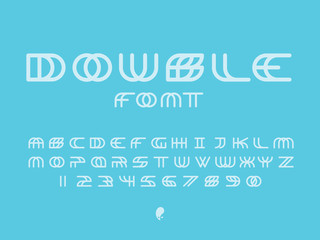  Double font. Vector alphabet