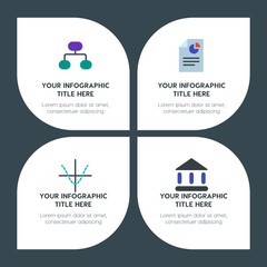 Poster - flat business, money, charts infographic timeline template with floral shape for presentations, advertising, annual reports