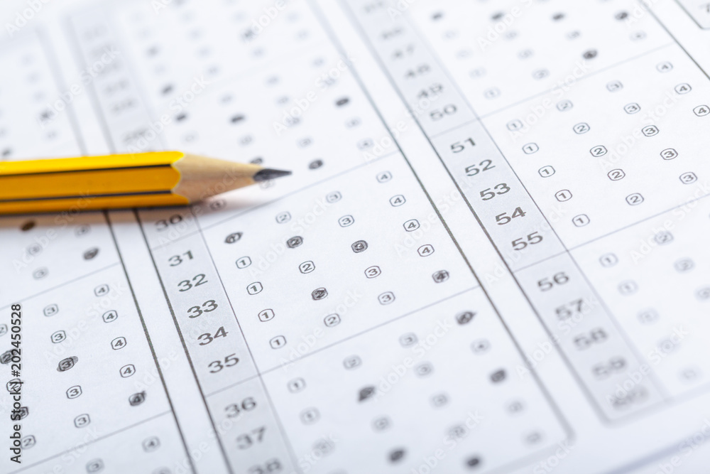 Score Test Fillable Test score sheet with answers Stock Photo | Adobe Stock