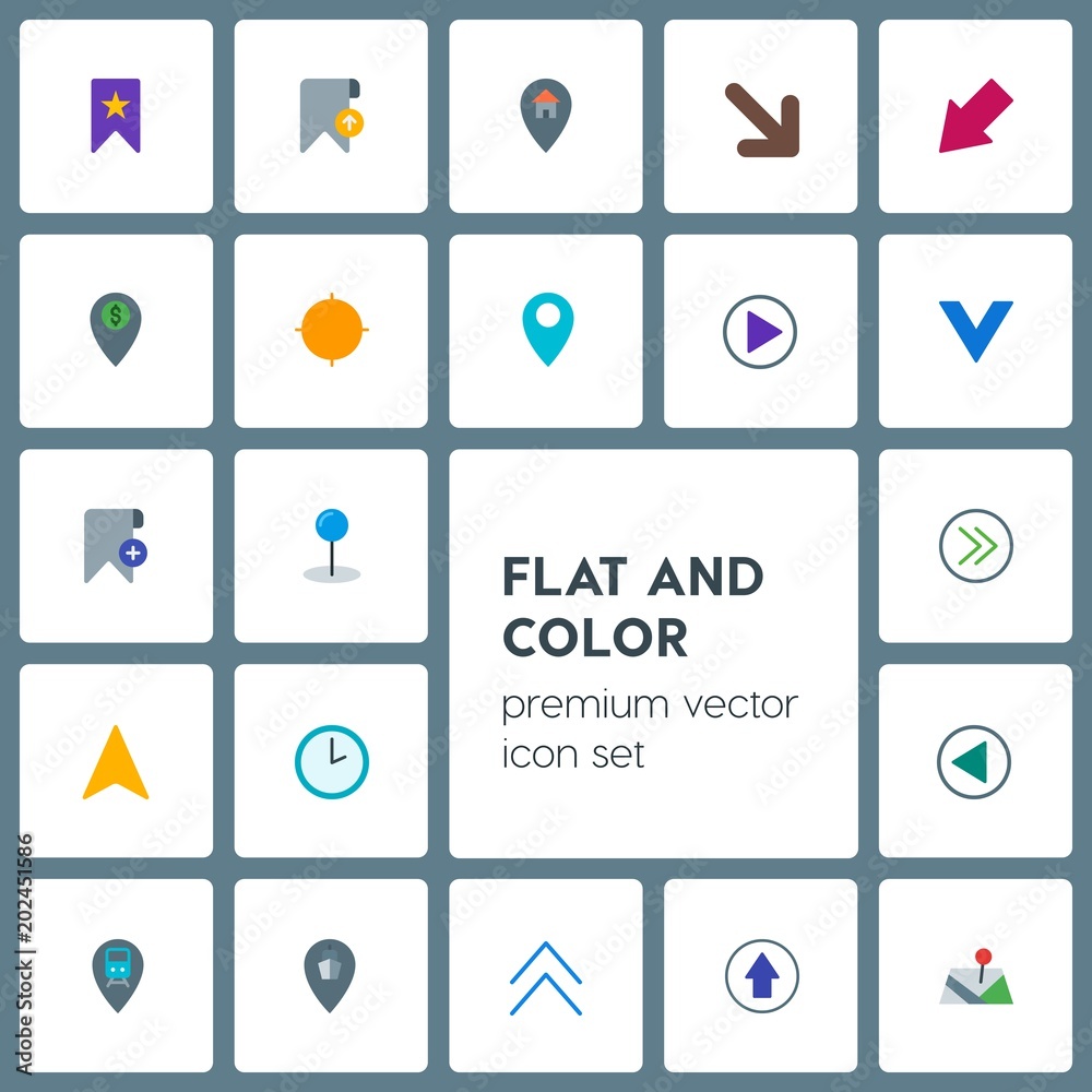 Modern Simple Set of location, arrows, cursors, bookmarks Vector flat ...