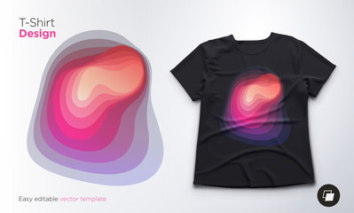 Colorful abstract blend shape design for t-shirts, sweatshirts or souvenirs