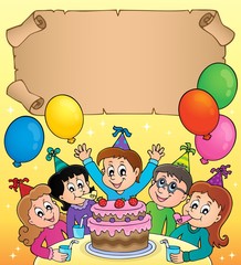 Poster - Small parchment with kids party topic 3