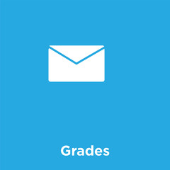 Wall Mural - Grades icon isolated on blue background