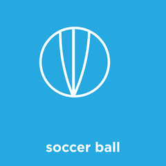 Sticker - soccer ball icon isolated on blue background