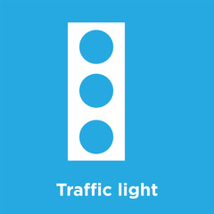 Poster - Traffic light icon isolated on blue background